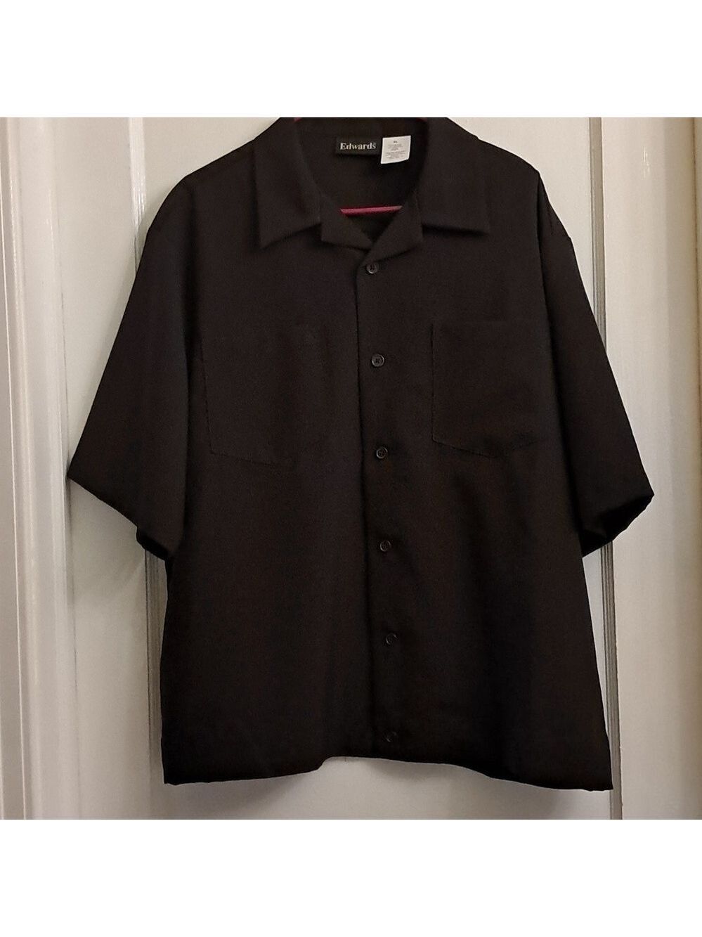 Edwards Men's Brown Casual Button Down Shirt  With 2 Front Pockets Size XL